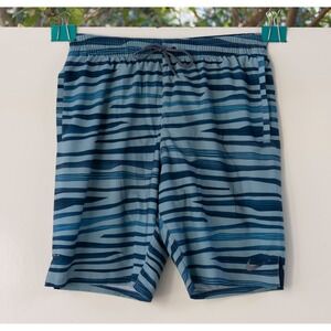 Nike Men's‎ Wave Stripe Lined Swim Trunk Volley Shorts Blue Size M